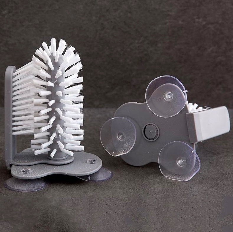 Moonval Glass Cleaning Brush Set, Cup Washer with Flexible Faucet Extension for Kitchen Sink