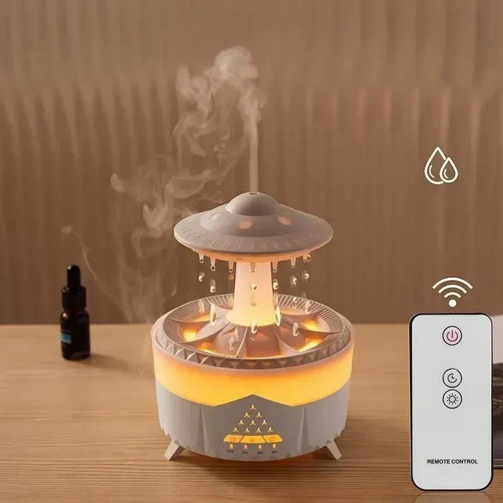 Moonval Rain Drop Air Humidifier, Ultrasonic Cool Mist Diffuser with LED Ambient Light for Home & Office