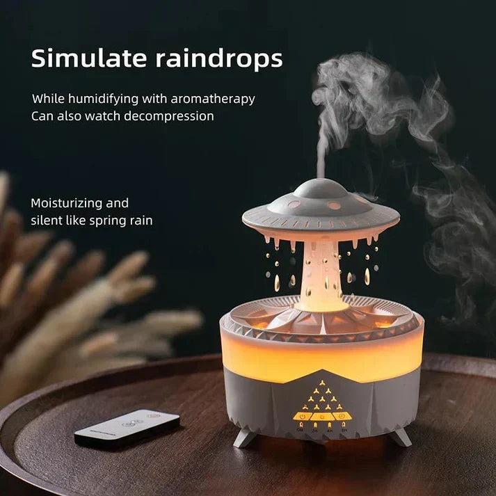 Moonval Rain Drop Air Humidifier, Ultrasonic Cool Mist Diffuser with LED Ambient Light for Home & Office