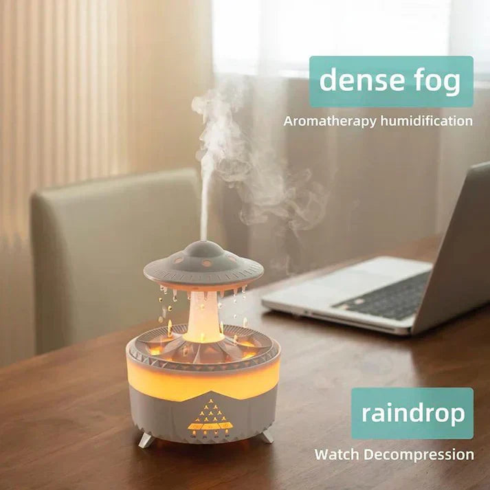 Moonval Rain Drop Air Humidifier, Ultrasonic Cool Mist Diffuser with LED Ambient Light for Home & Office