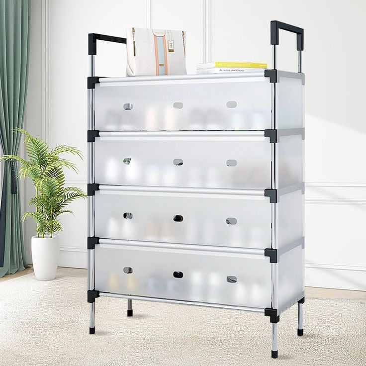 Moonval Multi-Layer Shoe Rack, Dustproof Storage Organizer with Spacious Shelves for Entryway & Closet