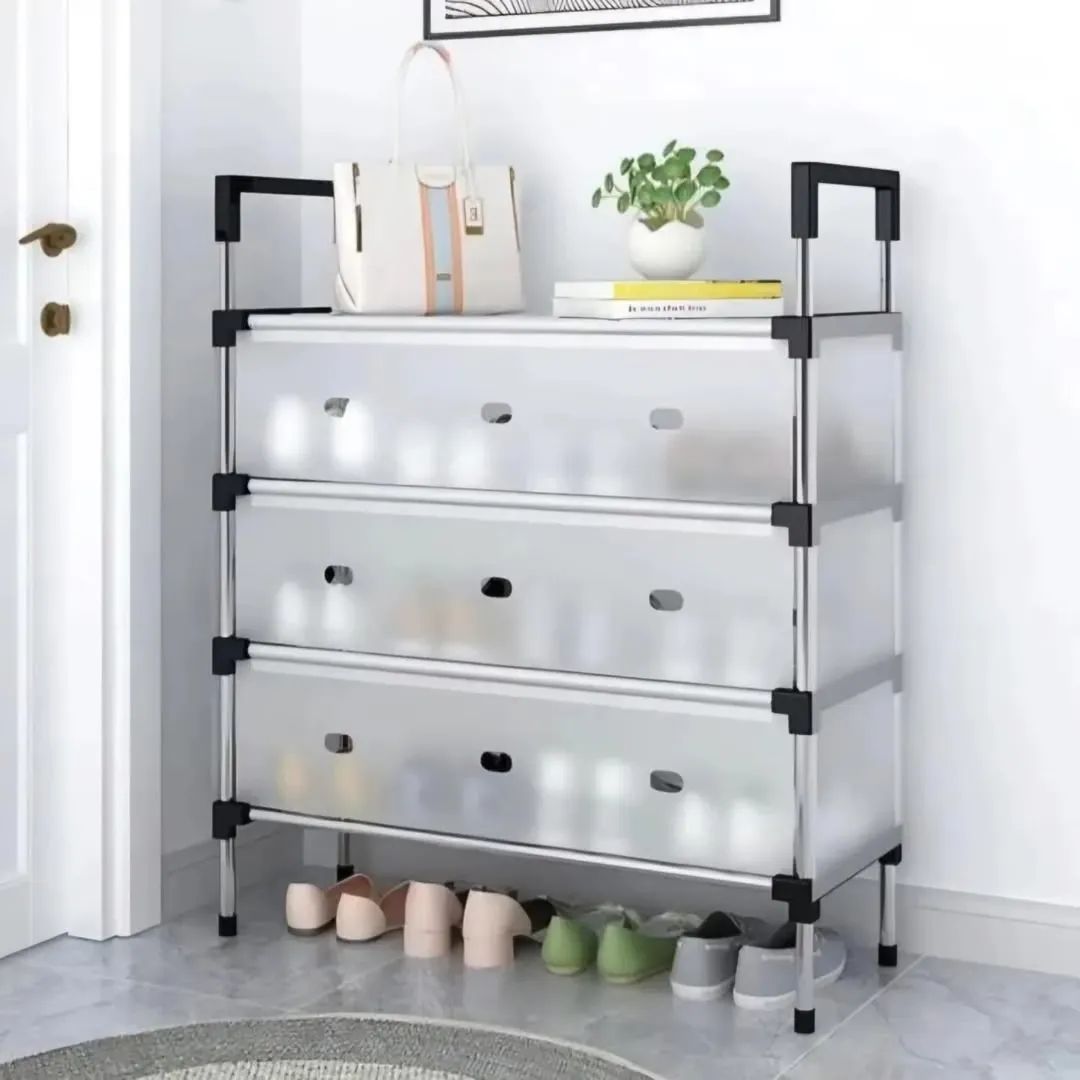 Moonval Multi-Layer Shoe Rack, Dustproof Storage Organizer with Spacious Shelves for Entryway & Closet