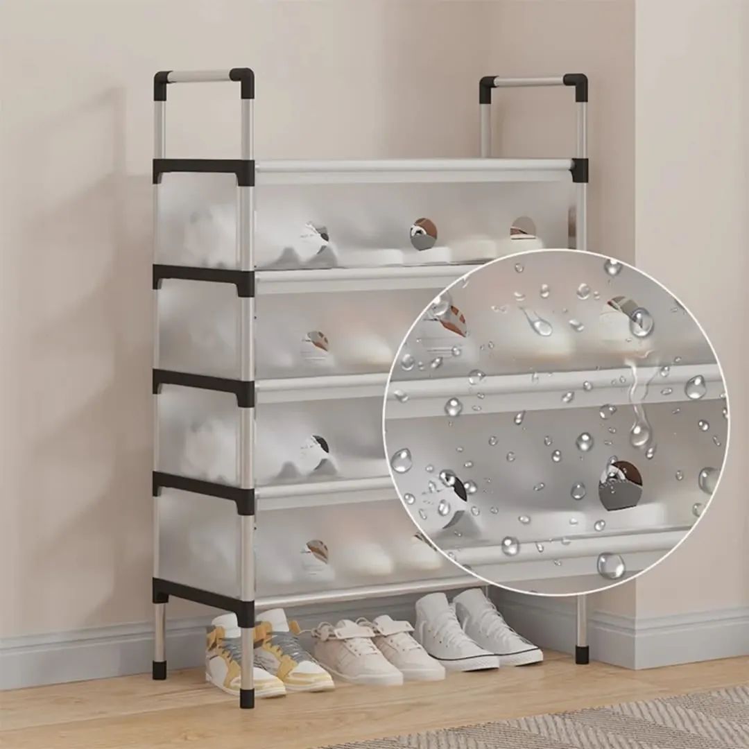 Moonval Multi-Layer Shoe Rack, Dustproof Storage Organizer with Spacious Shelves for Entryway & Closet