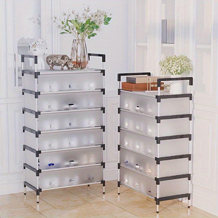 Moonval Multi-Layer Shoe Rack, Dustproof Storage Organizer with Spacious Shelves for Entryway & Closet