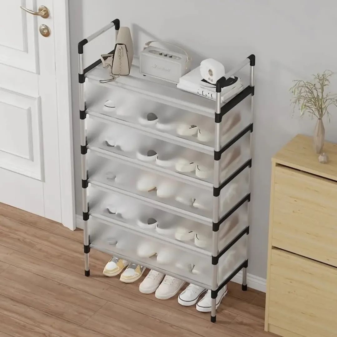 Moonval Multi-Layer Shoe Rack, Dustproof Storage Organizer with Spacious Shelves for Entryway & Closet