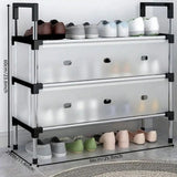 Moonval Multi-Layer Shoe Rack, Dustproof Storage Organizer with Spacious Shelves for Entryway & Closet