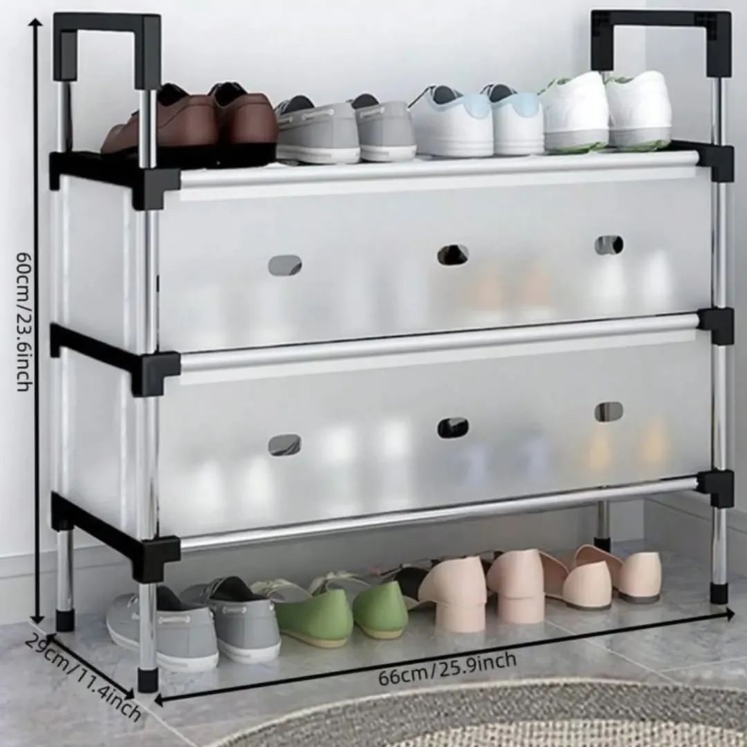 Moonval Multi-Layer Shoe Rack, Dustproof Storage Organizer with Spacious Shelves for Entryway & Closet