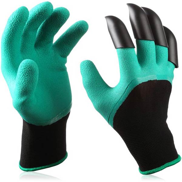 Moonval Garden Gloves with Claws, Waterproof Digging Gloves for Planting, Weeding & Gardening