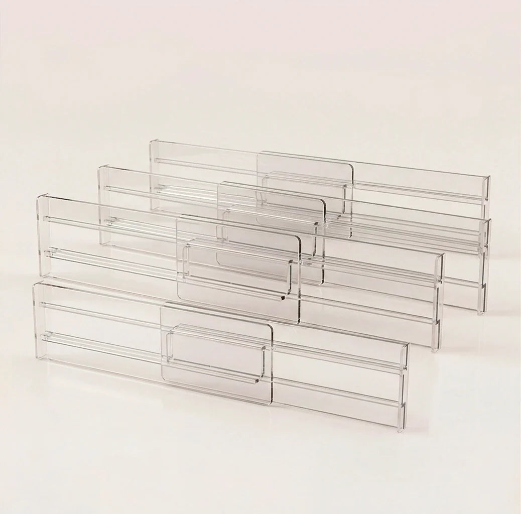 Moonval Adjustable Drawer Dividers, Expandable Closet & Dresser Organizers for Kitchen & Bedroom