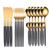 Moonval 24-Piece Cutlery Set, Premium Stainless Steel Flatware Service for 6 with Gift Box