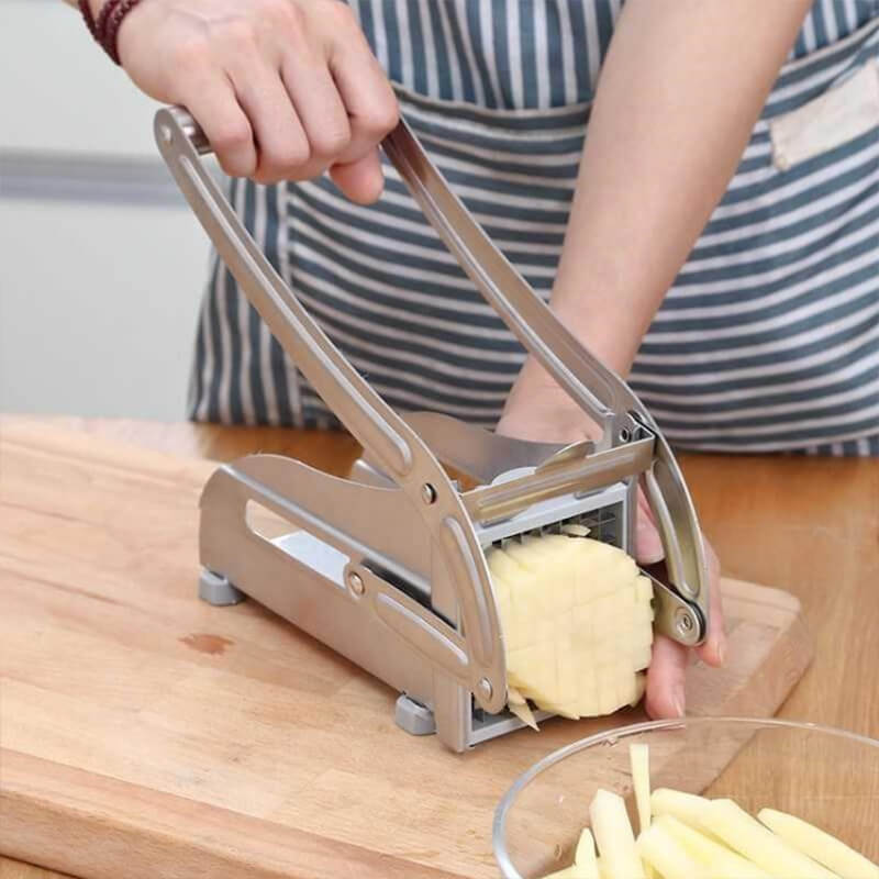 Moonval French Fry Cutter, Stainless Steel Potato & Vegetable Chopper with Lever Handle