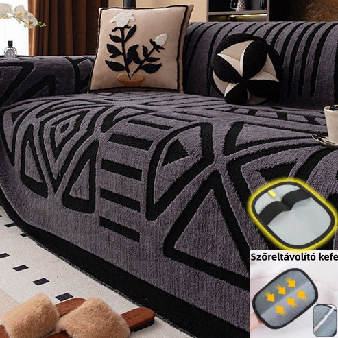 Moonval Sofa Cover, Soft Velvet Non-Slip Furniture Protector for Couches & Loveseats