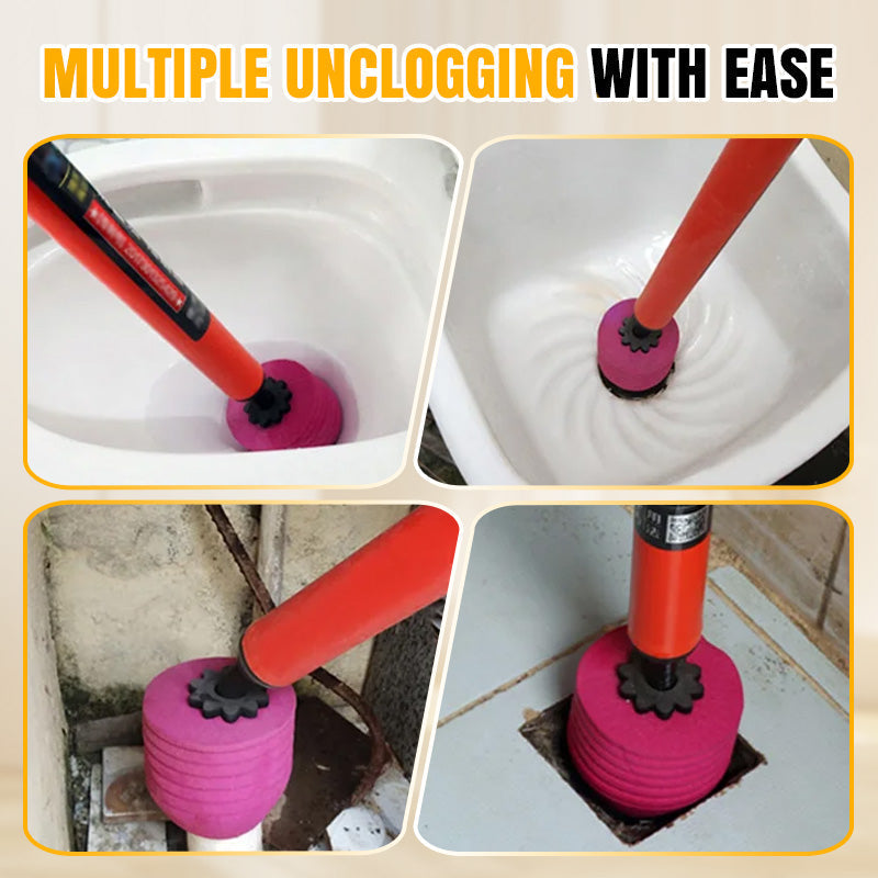 Moonval High-Pressure Toilet Plunger, Household Drain Unblocker for Toilets, Sinks & Floor Drains