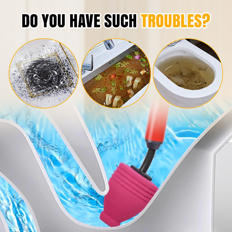 Moonval High-Pressure Toilet Plunger, Household Drain Unblocker for Toilets, Sinks & Floor Drains