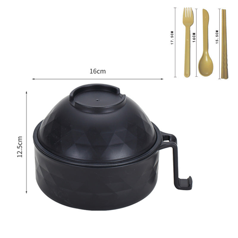 Moonval Microwave Ramen Cooker Bowl, 2-Piece Noodle Pot with Built-In Strainer