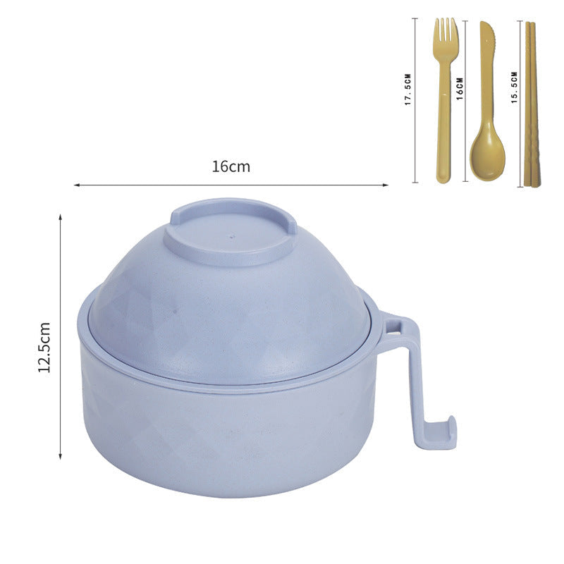 Moonval Microwave Ramen Cooker Bowl, 2-Piece Noodle Pot with Built-In Strainer