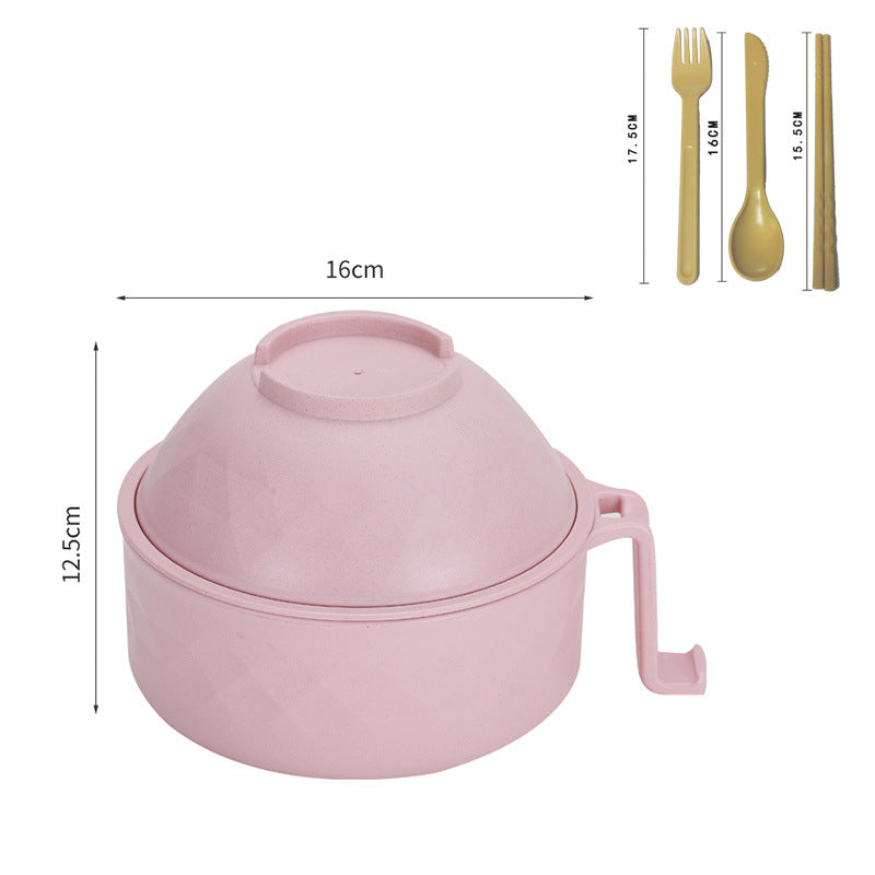 Moonval Microwave Ramen Cooker Bowl, 2-Piece Noodle Pot with Built-In Strainer