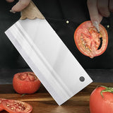Moonval Forged Meat Cleaver, Hardened Stainless Steel Kitchen Knife with Wood Handle