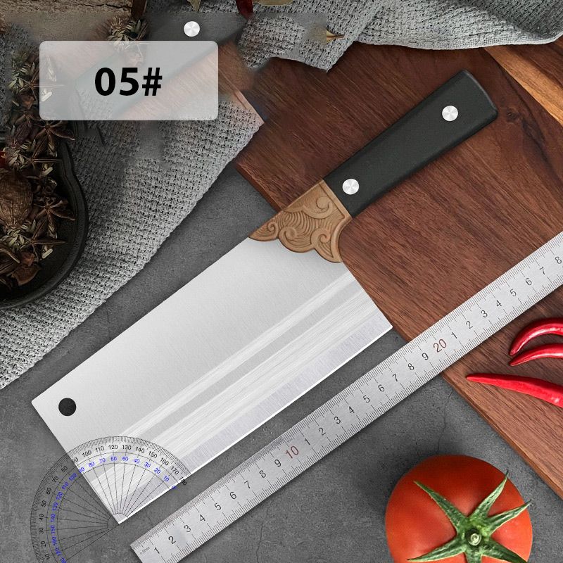 Moonval Forged Meat Cleaver, Hardened Stainless Steel Kitchen Knife with Wood Handle