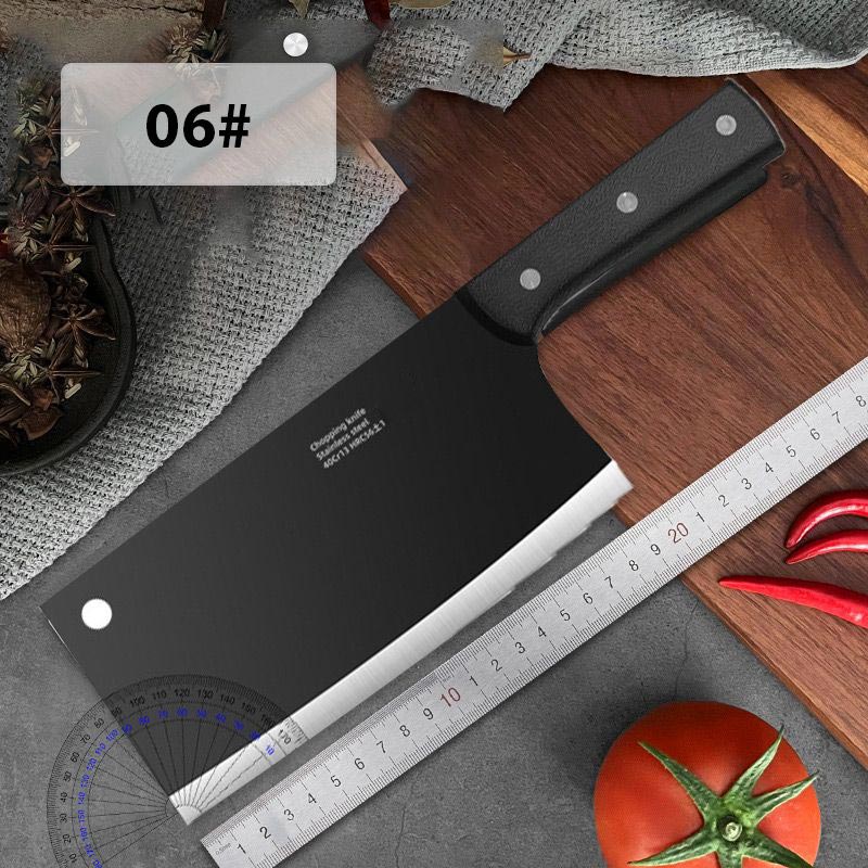 Moonval Forged Meat Cleaver, Hardened Stainless Steel Kitchen Knife with Wood Handle