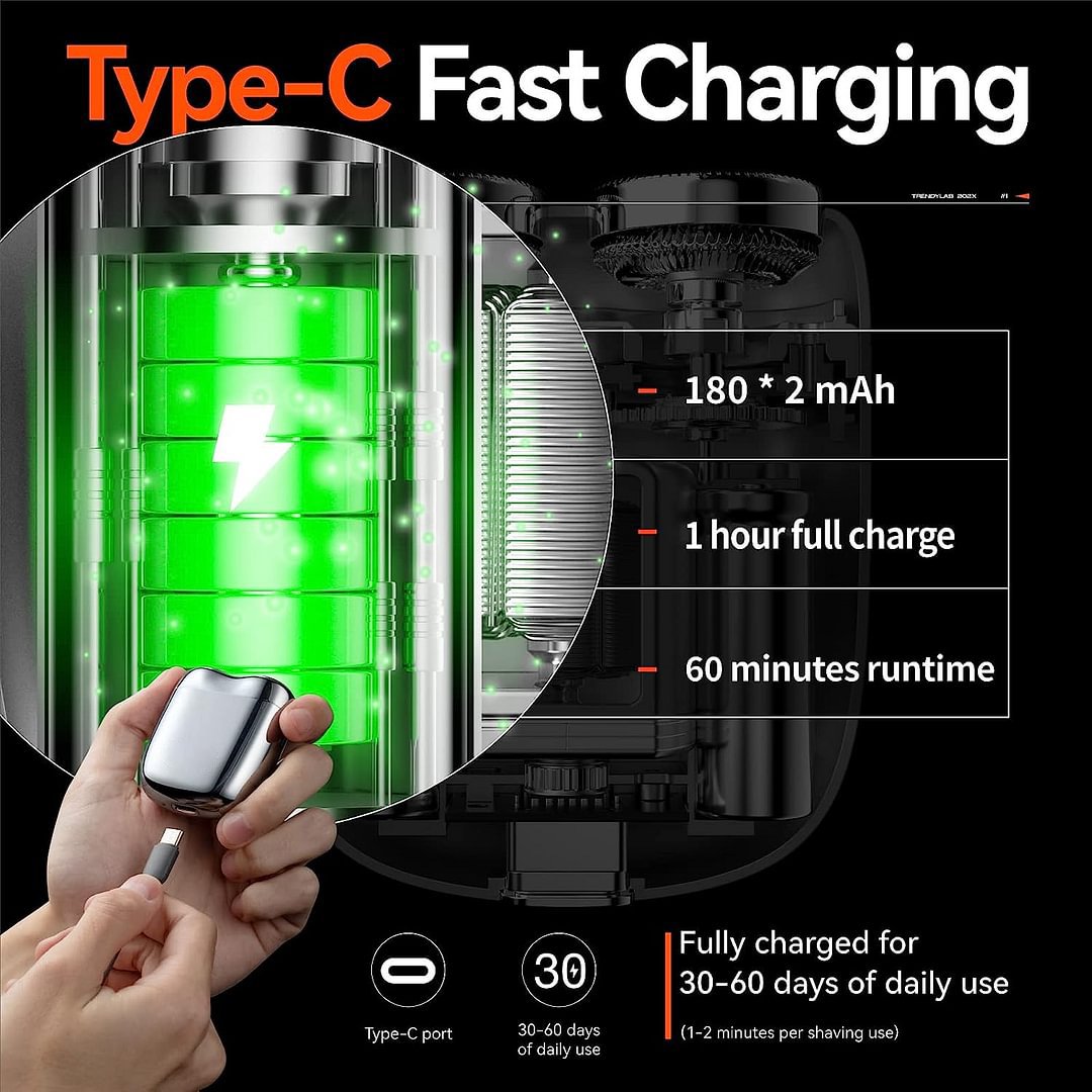 Moonval Mini Electric Shaver, USB Rechargeable Waterproof Portable Razor for Home, Car & Travel