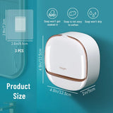Moonval Waterproof Soap Dish, Self-Draining Soap Holder with Lid for Bathroom & Kitchen