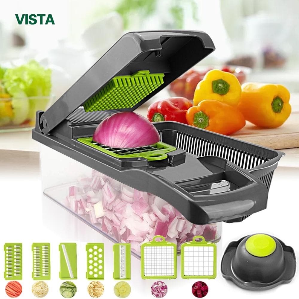 Moonval 16-Piece Vegetable Cutter Set, Multifunction Mandoline Slicer & Food Chopper