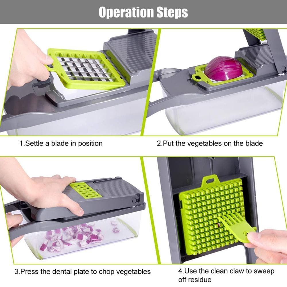 Moonval 16-Piece Vegetable Cutter Set, Multifunction Mandoline Slicer & Food Chopper