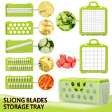 Moonval 16-Piece Vegetable Cutter Set, Multifunction Mandoline Slicer & Food Chopper