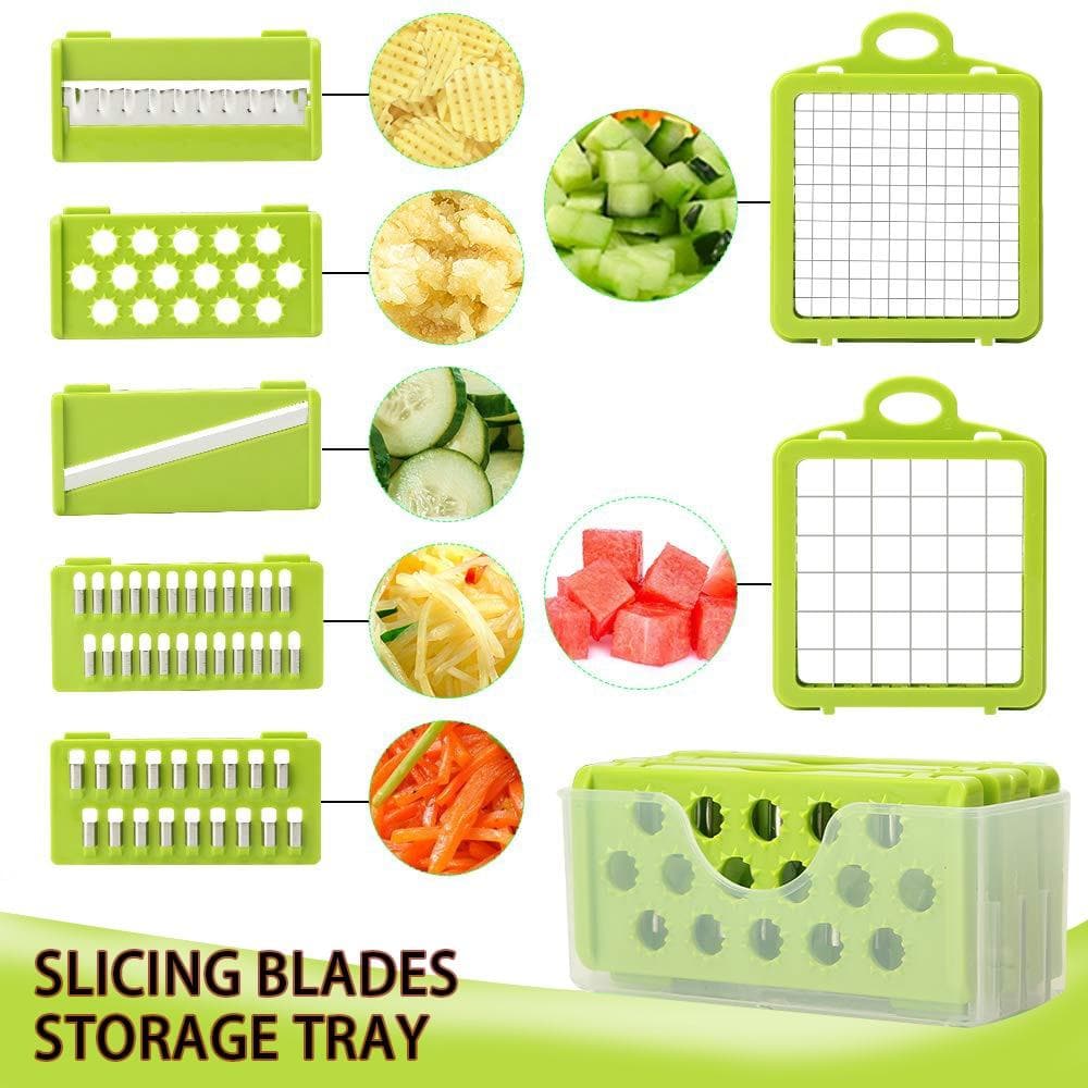 Moonval 16-Piece Vegetable Cutter Set, Multifunction Mandoline Slicer & Food Chopper