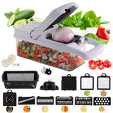Moonval 16-Piece Vegetable Cutter Set, Multifunction Mandoline Slicer & Food Chopper