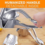 Moonval Stainless Steel Citrus Juicer, Heavy-Duty Manual Lemon & Lime Fruit Press