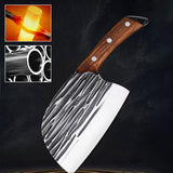 Moonval Heavy-Duty Meat Cleaver, Forged Steel Kitchen Knife with Full-Tang Wood Handle
