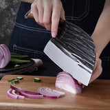 Moonval Heavy-Duty Meat Cleaver, Forged Steel Kitchen Knife with Full-Tang Wood Handle