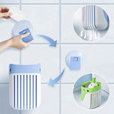 Moonval Toilet Brush Set, Dual-Sided Bristles, Wall-Mounted Suction Holder