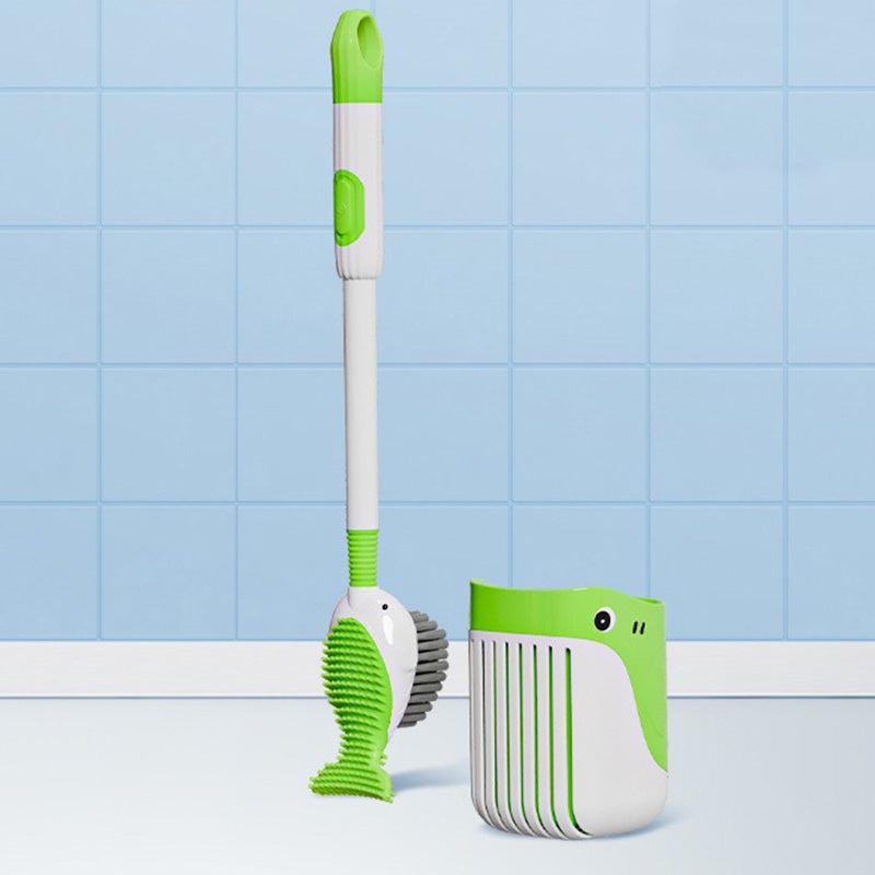 Moonval Toilet Brush Set, Dual-Sided Bristles, Wall-Mounted Suction Holder
