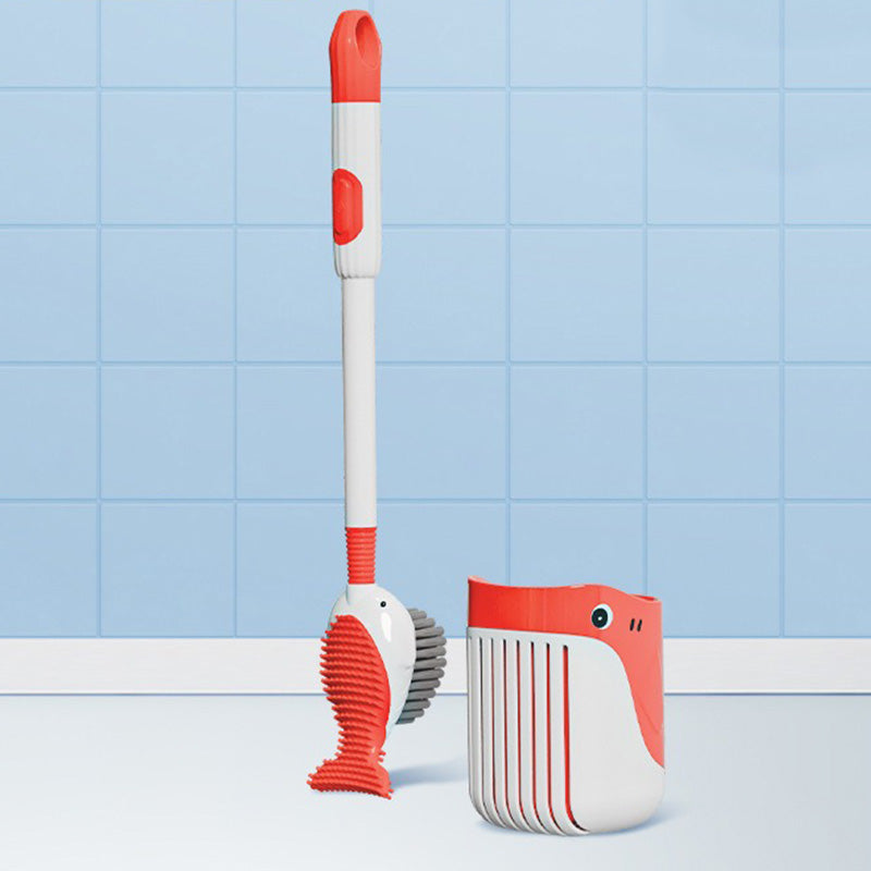 Moonval Toilet Brush Set, Dual-Sided Bristles, Wall-Mounted Suction Holder