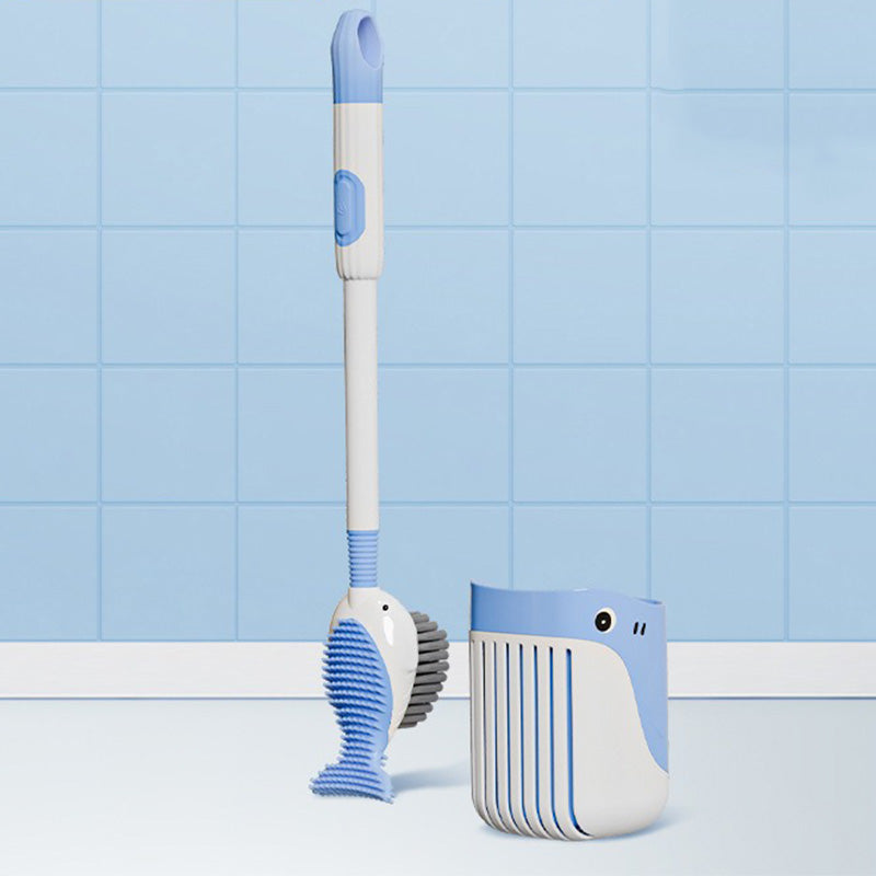 Moonval Toilet Brush Set, Dual-Sided Bristles, Wall-Mounted Suction Holder
