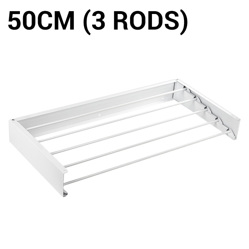 Moonval Wall-Mounted Folding Drying Rack, Retractable Space-Saving Clothes Airer