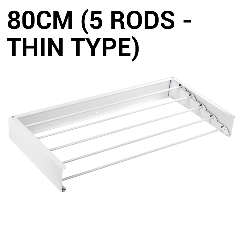 Moonval Wall-Mounted Folding Drying Rack, Retractable Space-Saving Clothes Airer
