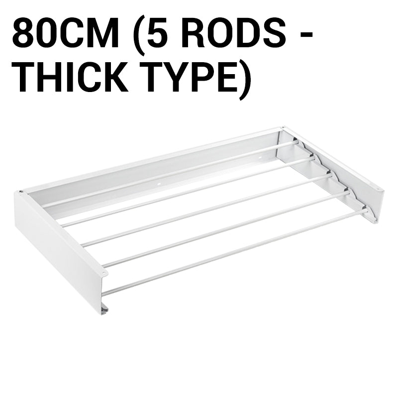 Moonval Wall-Mounted Folding Drying Rack, Retractable Space-Saving Clothes Airer