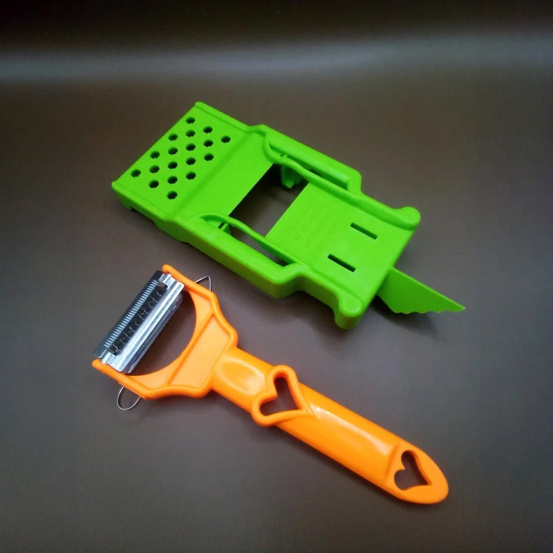 Moonval Multifunctional Vegetable Slicer, Stainless Steel Peeler Grater & Prep Tray