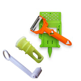 Moonval Multifunctional Vegetable Slicer, Stainless Steel Peeler Grater & Prep Tray