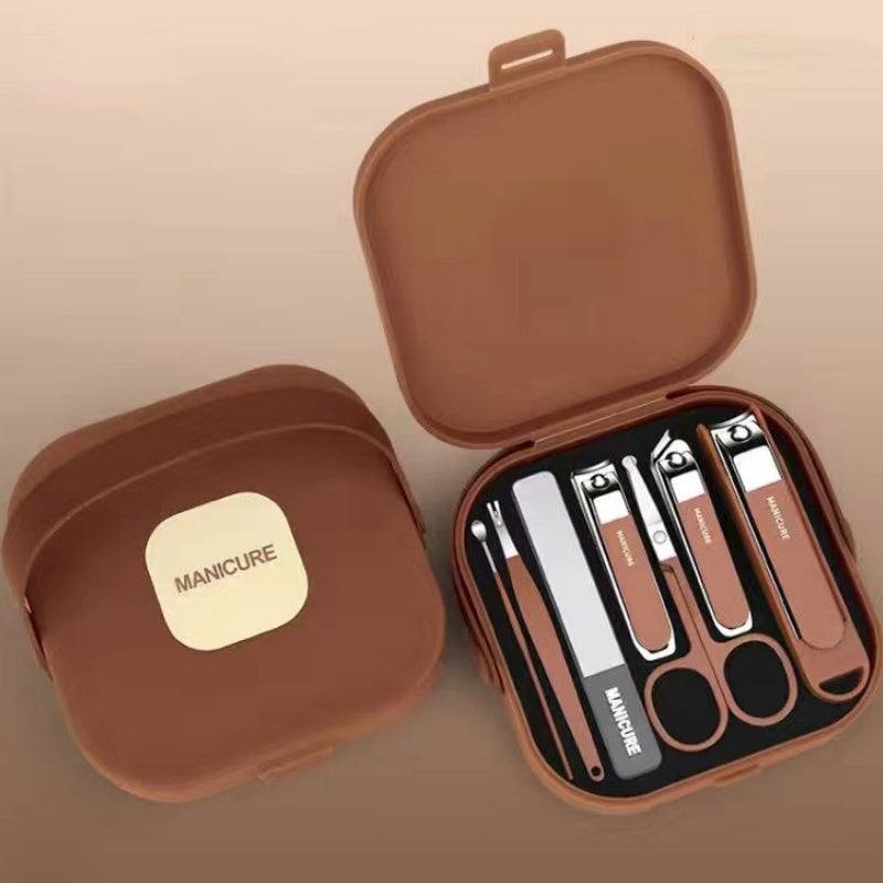 Moonval 7-Piece Manicure Set, Portable Nail Clipper Grooming Kit with Travel Case