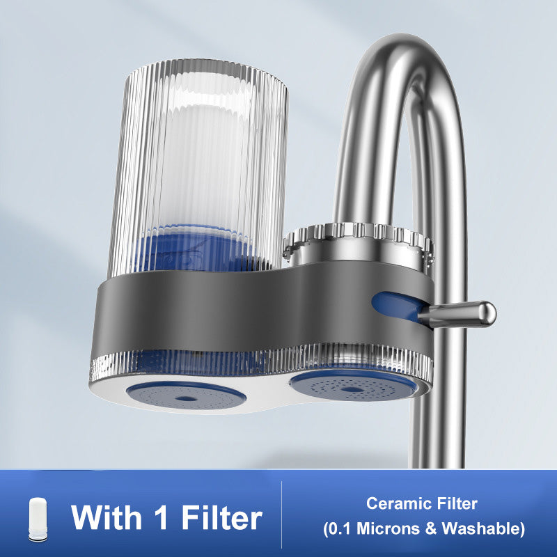 Moonval Faucet Water Filter, Dual-Mode Tap Purifier with Washable Cartridge & Adapters