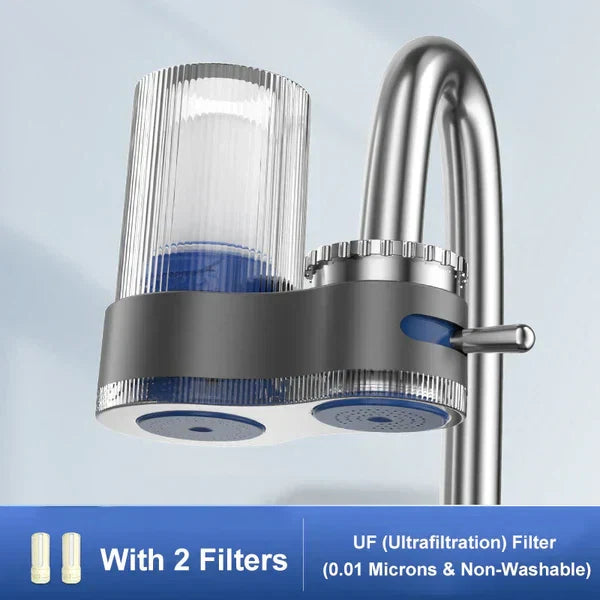 Moonval Faucet Water Filter, Dual-Mode Tap Purifier with Washable Cartridge & Adapters