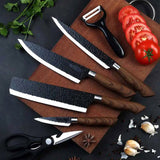 Moonval Chef Knife Set, 6-Piece German Stainless Steel Kitchen Knives with Storage Block