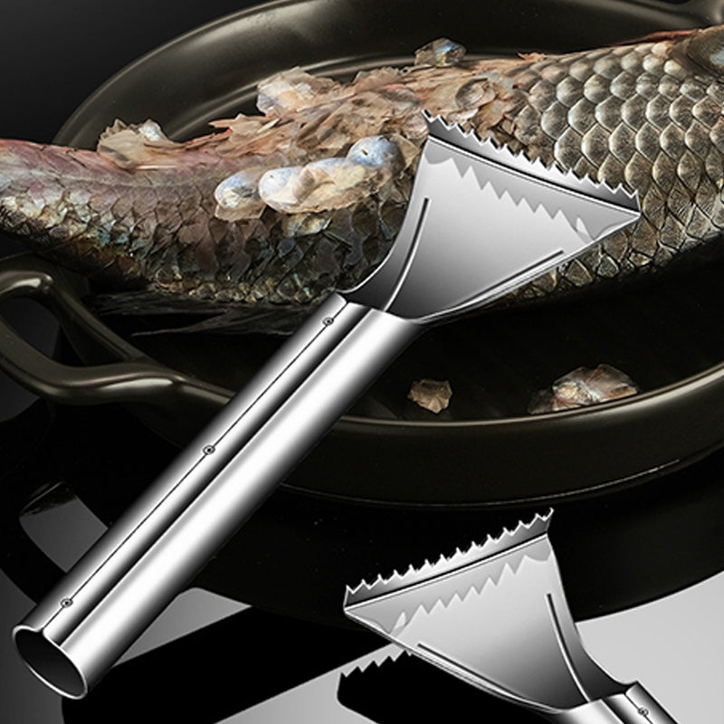 Moonval Stainless Steel Fish Scaler, Sharp Fish Scale Remover Tool with Ergonomic Handle