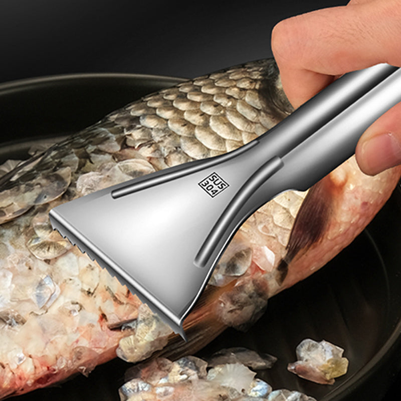 Moonval Stainless Steel Fish Scaler, Sharp Fish Scale Remover Tool with Ergonomic Handle
