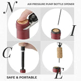 Moonval Air Pump Bottle Opener, Pneumatic Cork Remover for Wine Bottles